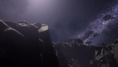 Milchstraßengalaxie-über-Sandsteinschluchtwänden